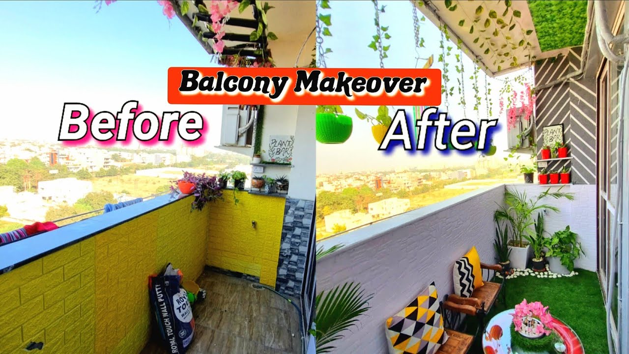 Transformation of My Balcony Part-2 DIY Balcony Makeover,Extreme Indian Balcony decor(Low Budget)