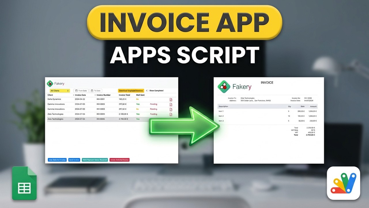 Invoicing Web App using Google Sheet and Apps Script