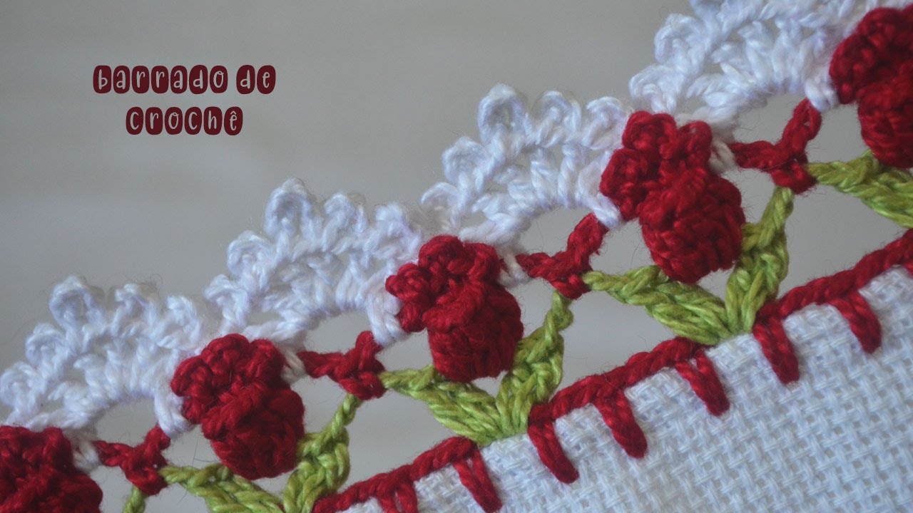 BARRADO DE CROCHÊ TULIPA DELICADA #1223 | BICO DE CROCHÊ