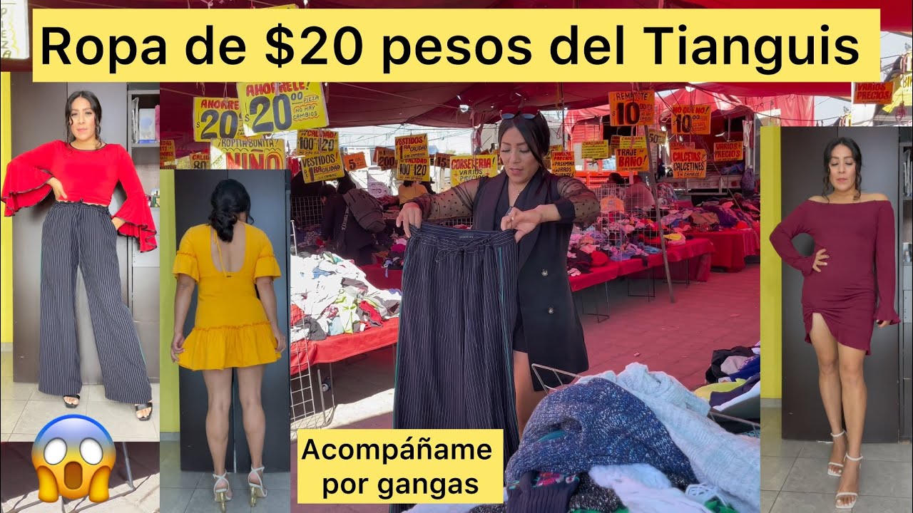 Ropa de Tianguis de $20 y $30 pesos 😱 vámonos al tianguis✅