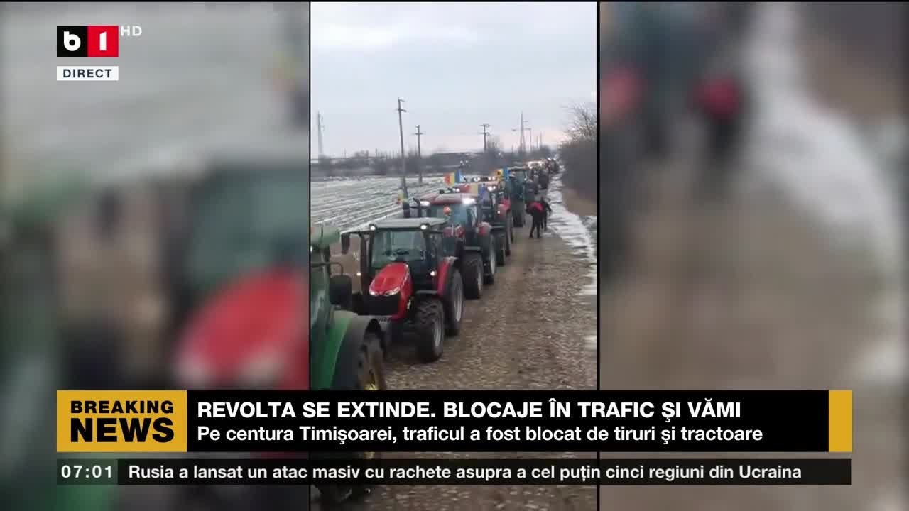 REVOLTA SE EXTINDE. BLOCAJE ÎN TRAFIC ȘI VĂMI_Știri B1TV_14 ian. 2024