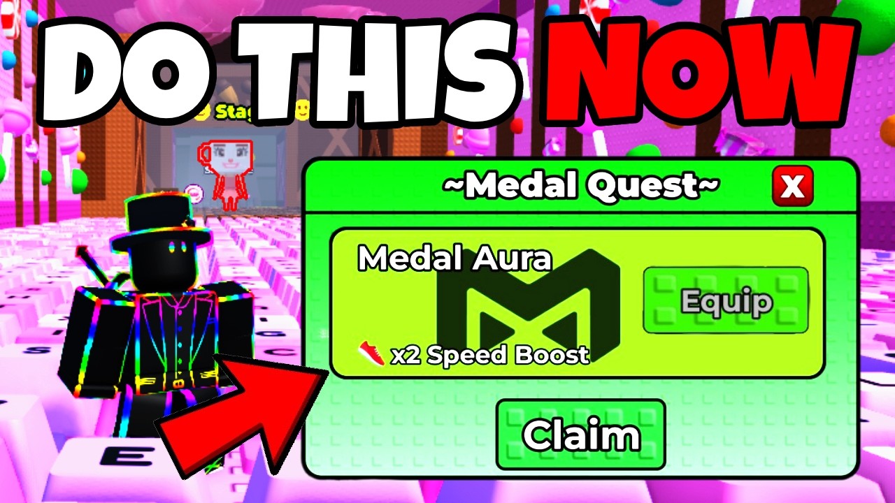 Как БЫСТРО ВЫПОЛНИТЬ квест MEDAL в +1 SPEED KEYBOARD ESCAPE Roblox!