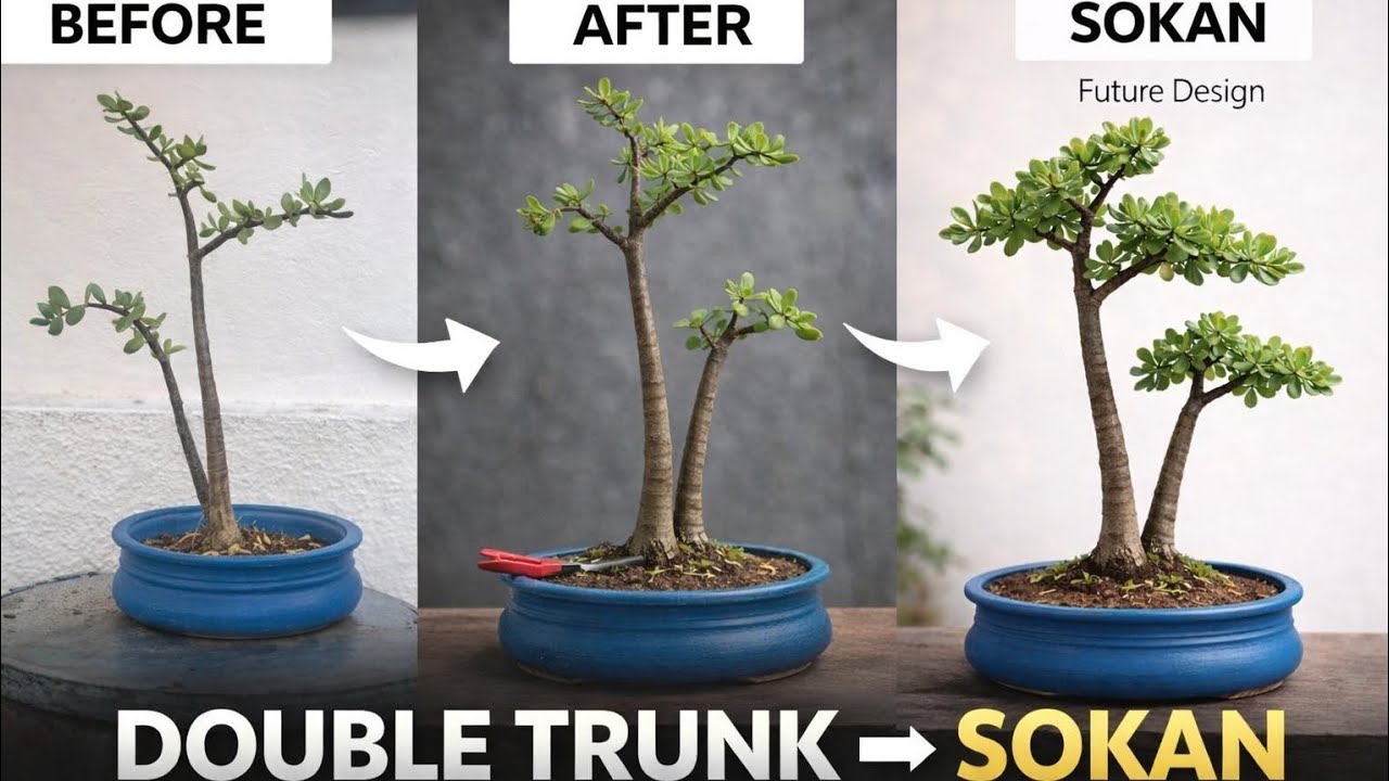 Building a Sokan Bonsai – Double Trunk Portulacaria Afra