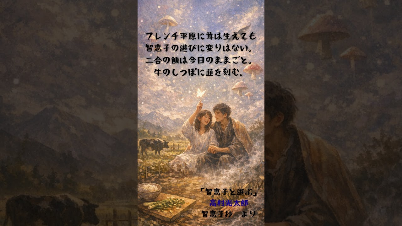 智恵子と遊ぶ ― 高村光太郎「智恵子抄」より #a次元 #逍遙遊 #現代詩 #幻想音楽 #AI歌唱 #スノ #縦画面イラスト