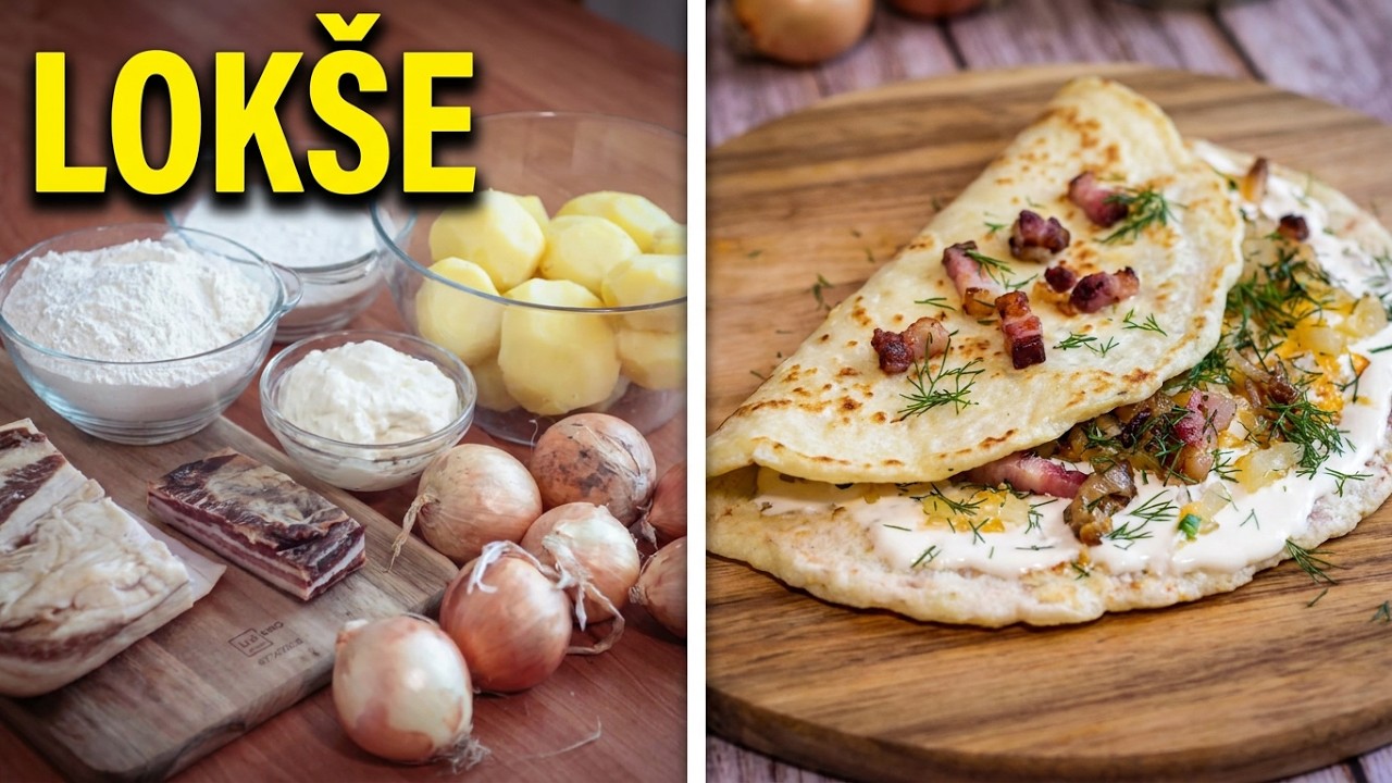 Lokše s bryndzou, opečenou cibuľkou a slaninou (titulky) Videorecept | Recepty od Agi
