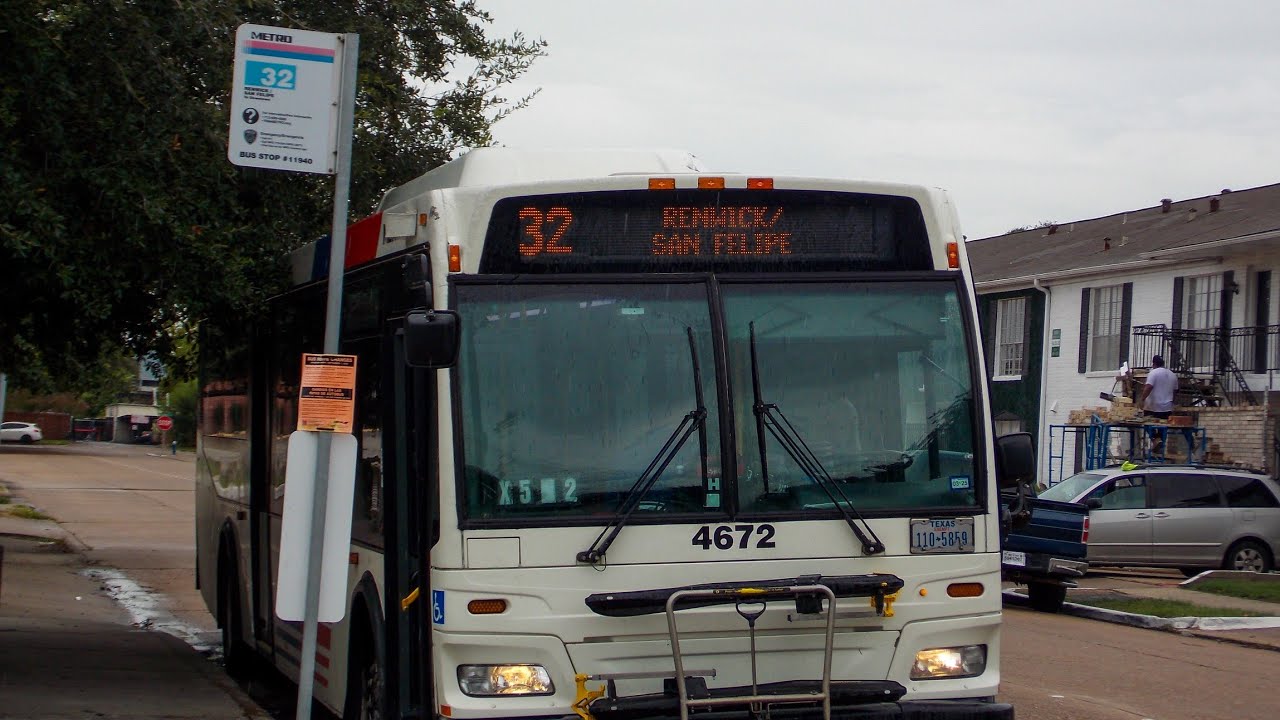 Houston Metro FULL RIDE | Discontinued 32 Renwick/San Felipe, 2010 Orion 7NG HEV - Braeswoods Blvd
