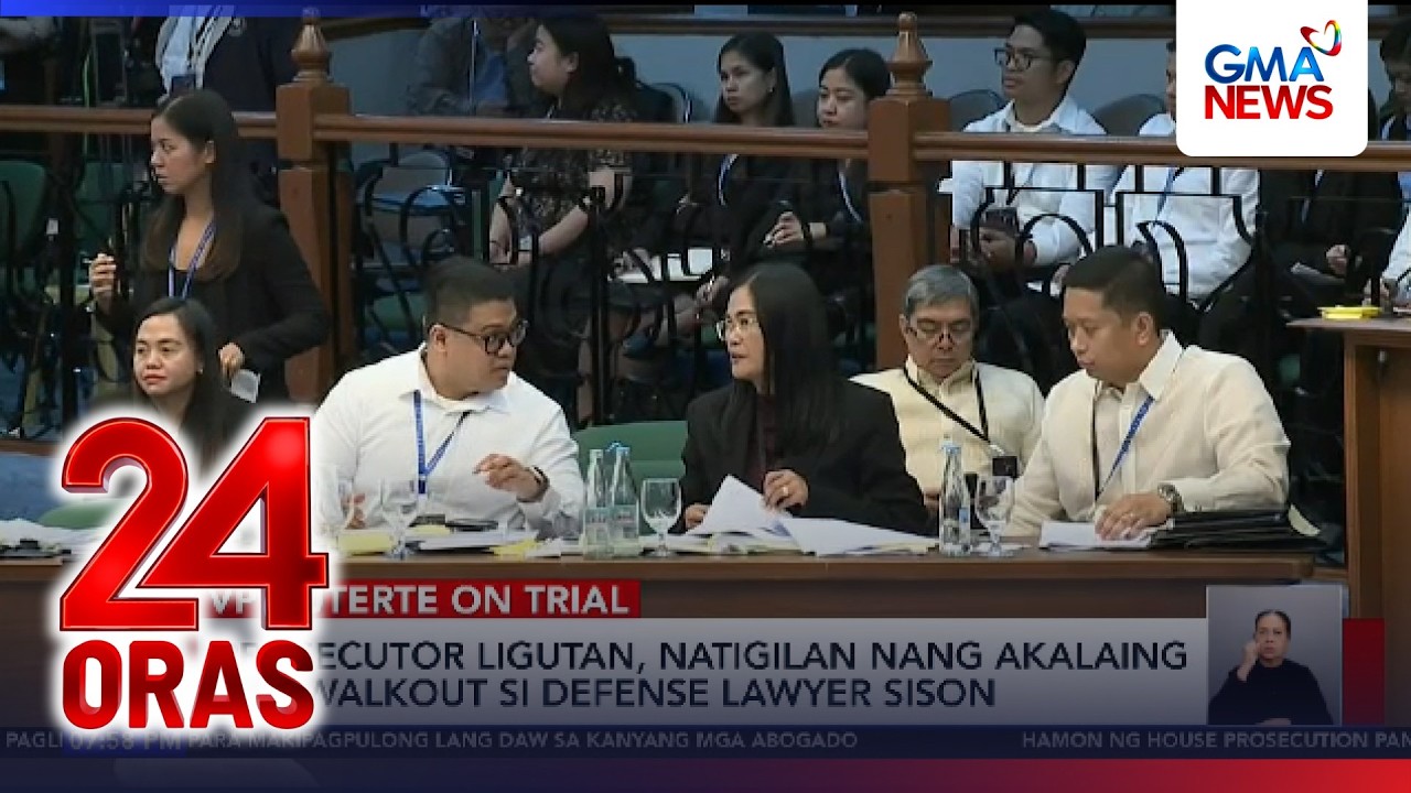 Prosecutor Ligutan, natigilan nang akalaing nag-walk out si Defense Lawyer Sison | 24 Oras