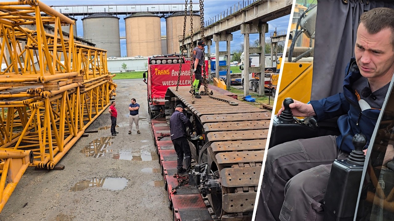 Jak wygląda rozładunek gąsienic z dźwigu 600 ton? | Sołtys Dźwiga