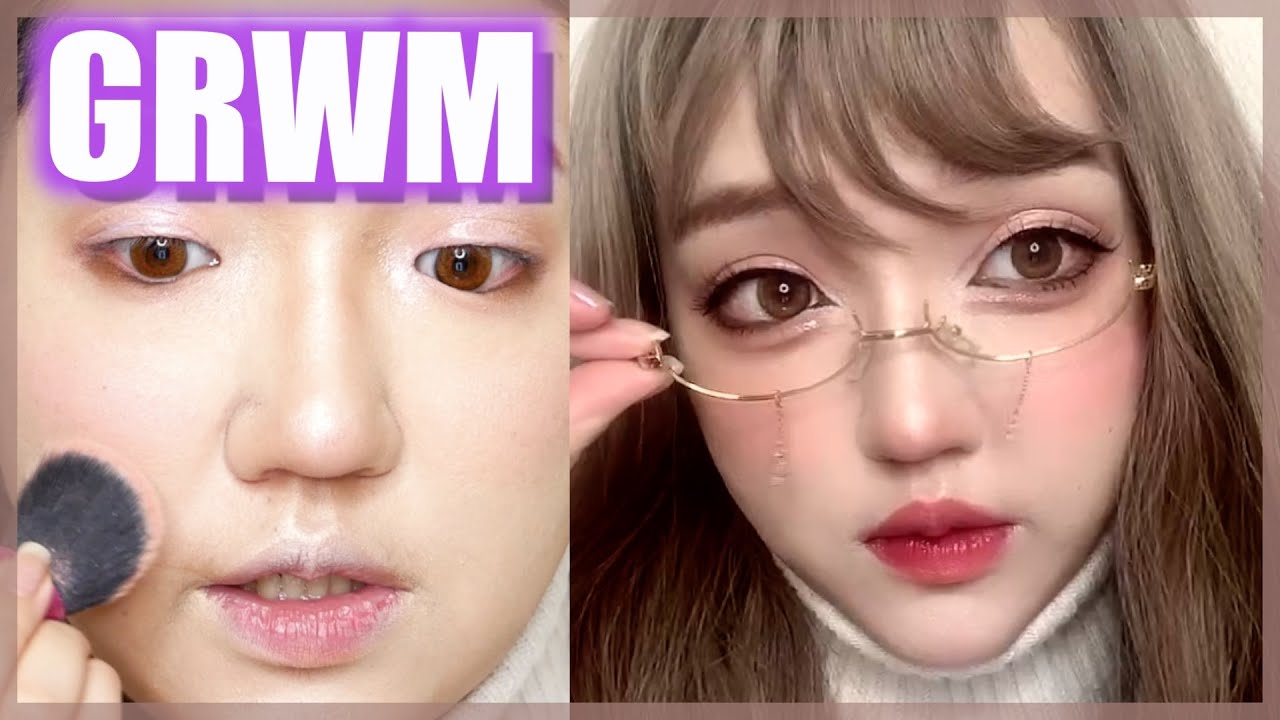 【GRWM】ノンストップお喋りデートの準備♡裸眼でも可愛い！【整形メイク】