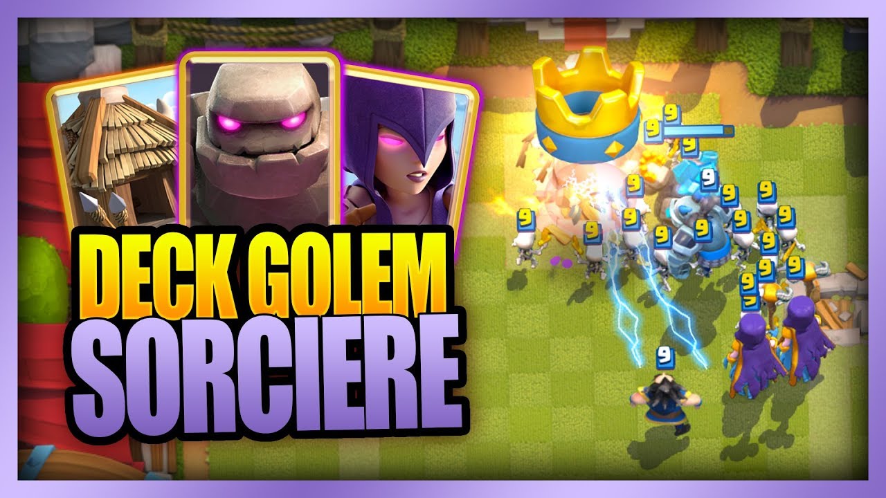 NOUVEAU DECK GOLEM SORCIÈRE BEAUCOUP TROP FORT !! - Clash Royale