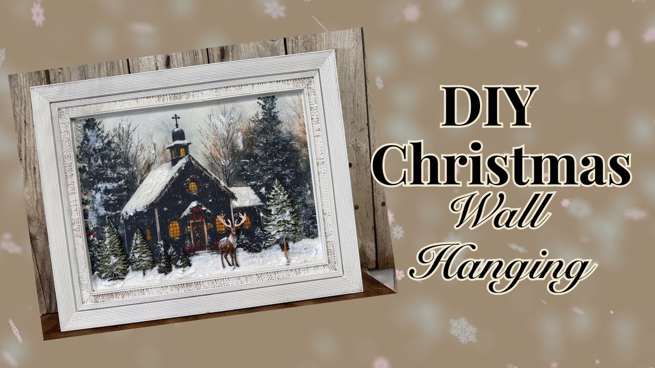 Thrift Store Frame turned Beautiful Christmas Wall Hanging!