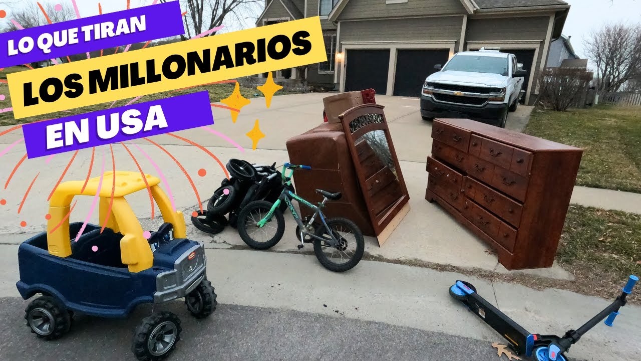 😱 Buenos Muebles / LO QUE TIRAN EN USA LOS MILLONARIOS / Cristian Con d / VENTA DE GARAGE EN USA