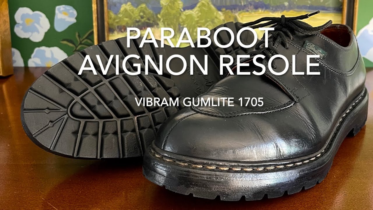 Paraboot Avignon shoe resole at home with Vibram Gumlite 1705 soles