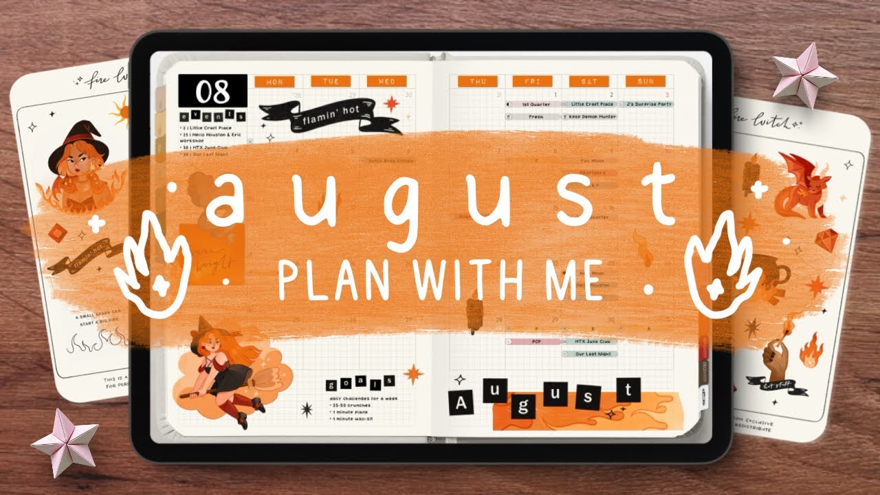 august digital plan with me: the grimoire club | ellymentary 2025 | noteful