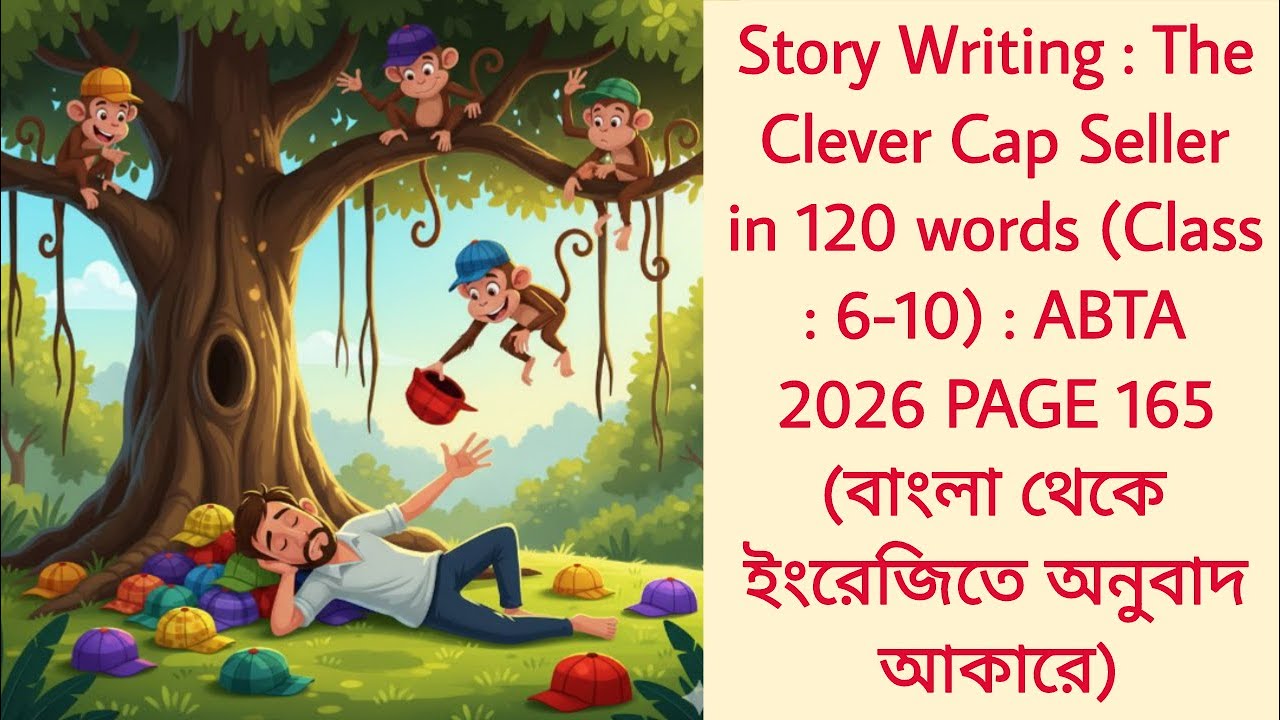 Story writing on The Clever Cap Seller in 120 words | The Clever Cap Seller
