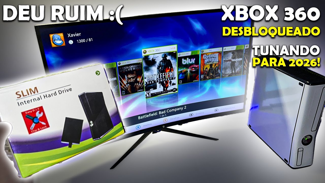 COMPREI um HD TUNADO pro XBOX 360 RGH em 2026 - VALE A PENA?