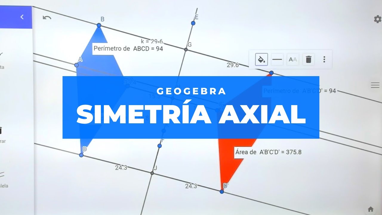 Simetría Axial , ejemplo y desarrollo con aplicacion Geogebra
