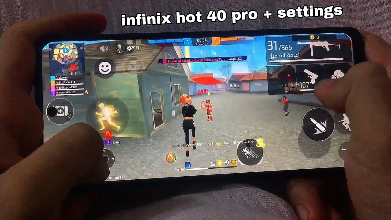infinix hot 40 pro free fire gameplay + free fire settings infinix hot 40 pro