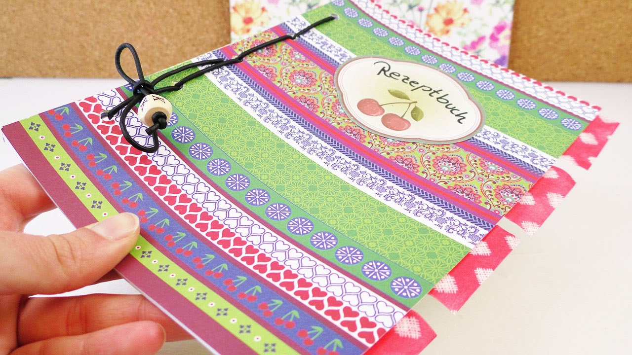 Praktiksches Rezeptbuch gestalten | DIY Heft mit Register anlegen | mit Musterpappe & Aufklebern