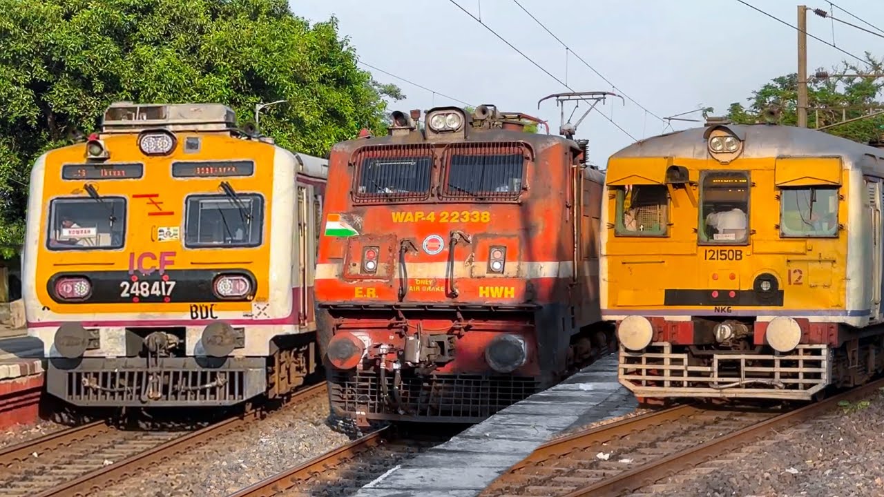Different EMU & Express Trains Spotting at Balagarh Station in the Golden Evening!