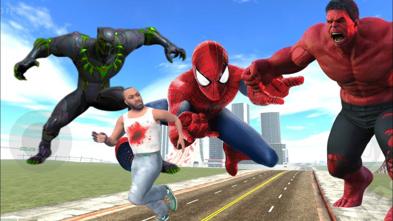 Franklin because fight to bet man spiderman red Hulk in Indian bike driving 3d 