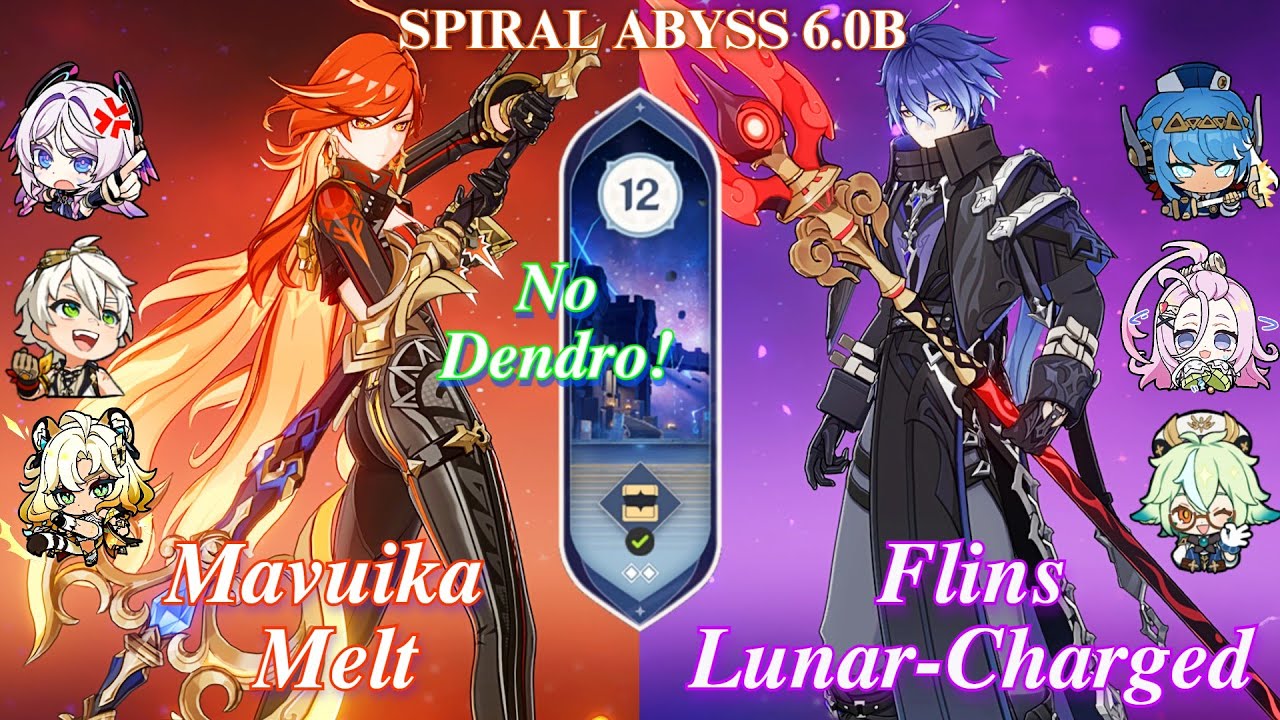 NEW SPIRAL ABYSS 6.0 ! | C0 Flins Lunar-Charged & C0 Mavuika Melt| Floor 12 | 9* | Genshin Impact