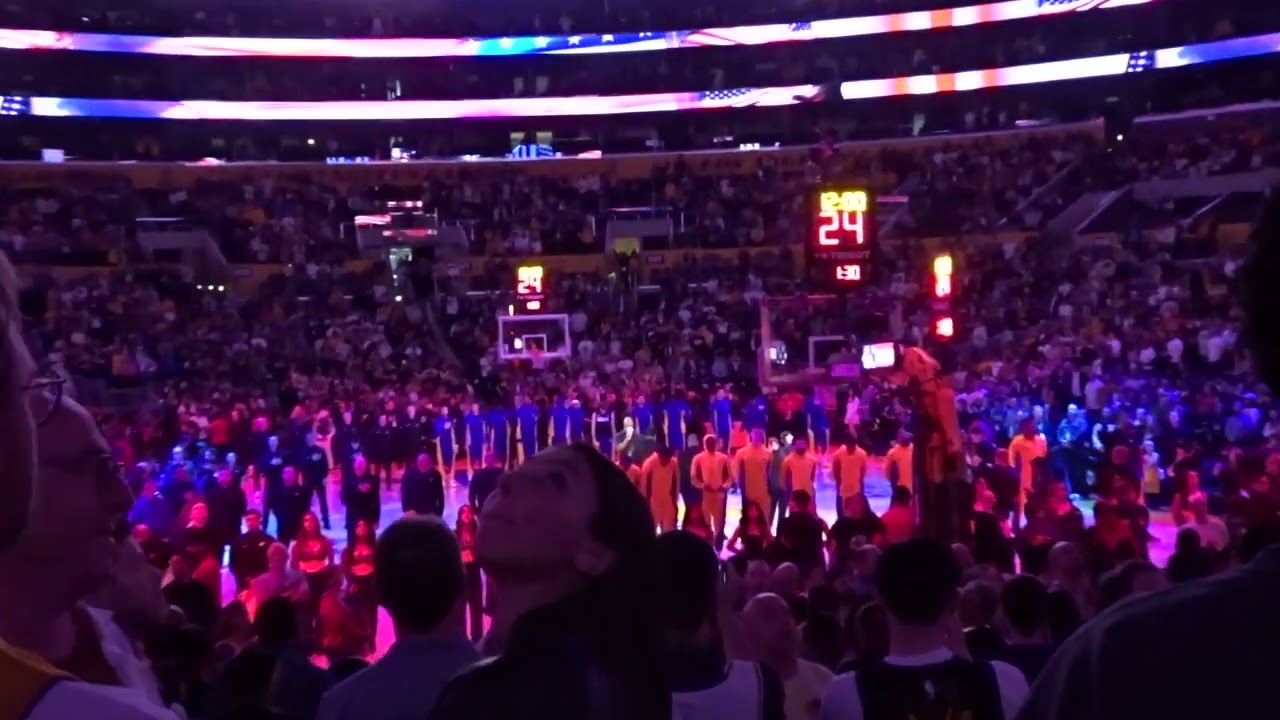 Kobie Turner (LA Rams) sings the National Anthem -  Lakers vs  Warriors - Crypto.com Arena - 4/9/24