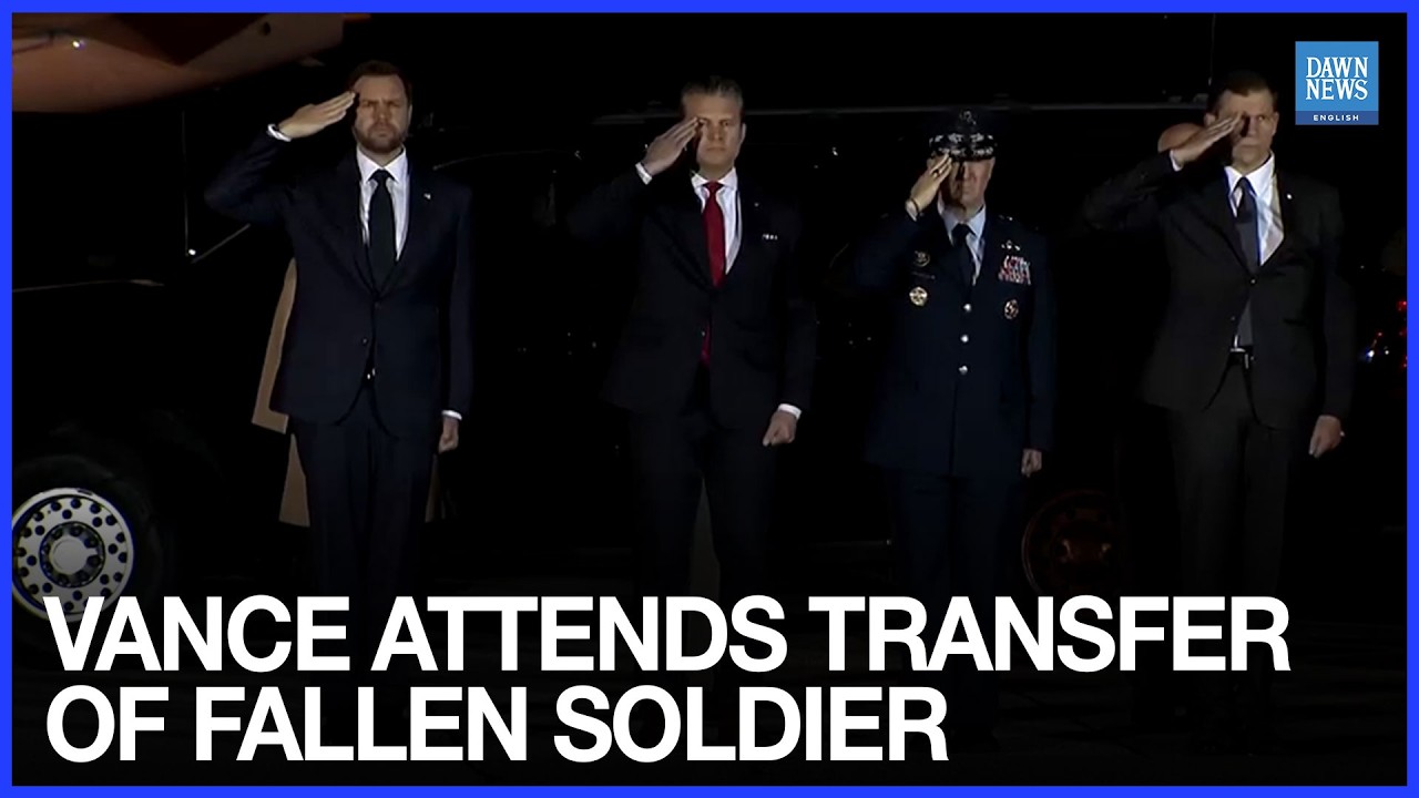 Vice President Vance Attends Dignified Transfer of US Soldier Killed in Iran War | Dawn News English