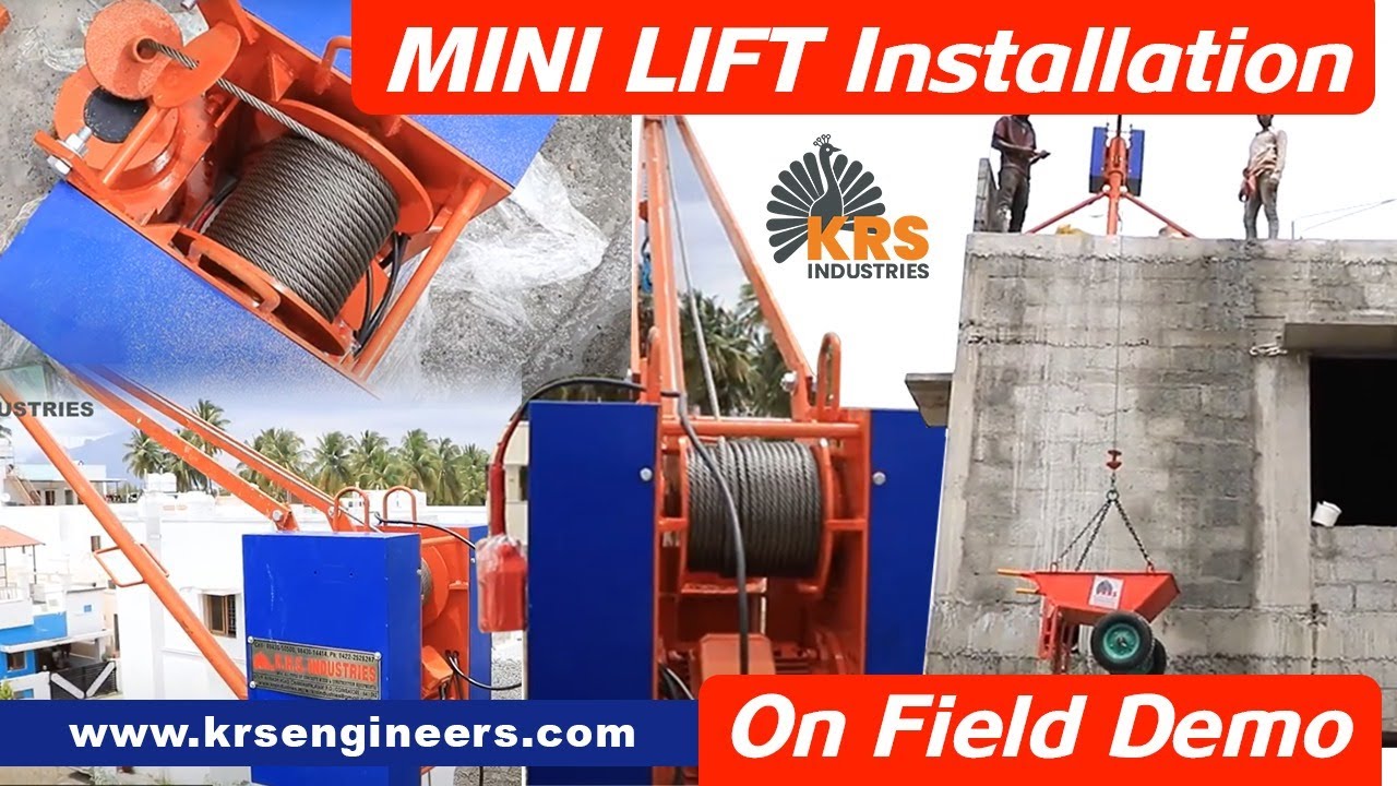 Construction Mini Lift Installation Process - KRS Industries Coimbatore