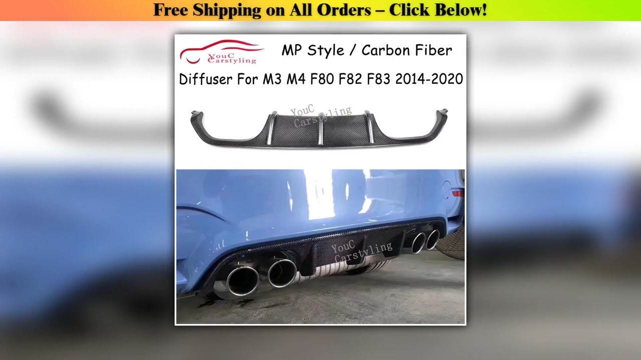 F82 MP Style Carbon Fiber Rear Diffuser Bumper Lip for BMW M3 F80 Sedan M4 F82 F83 Coupe
