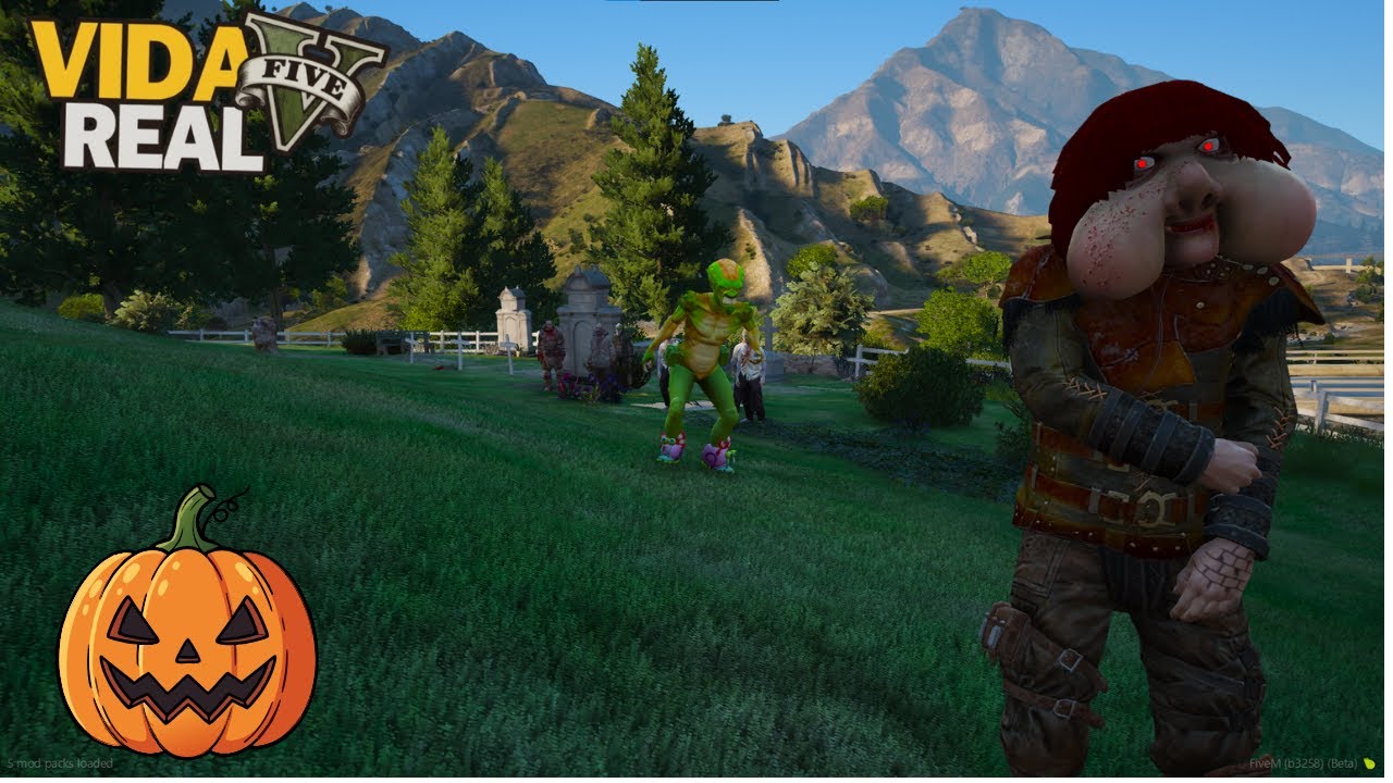 GTA V - VIDA REAL | ENTRAMOS NA FLORESTA MAL ASSOMBRADA *Halloween* - #39