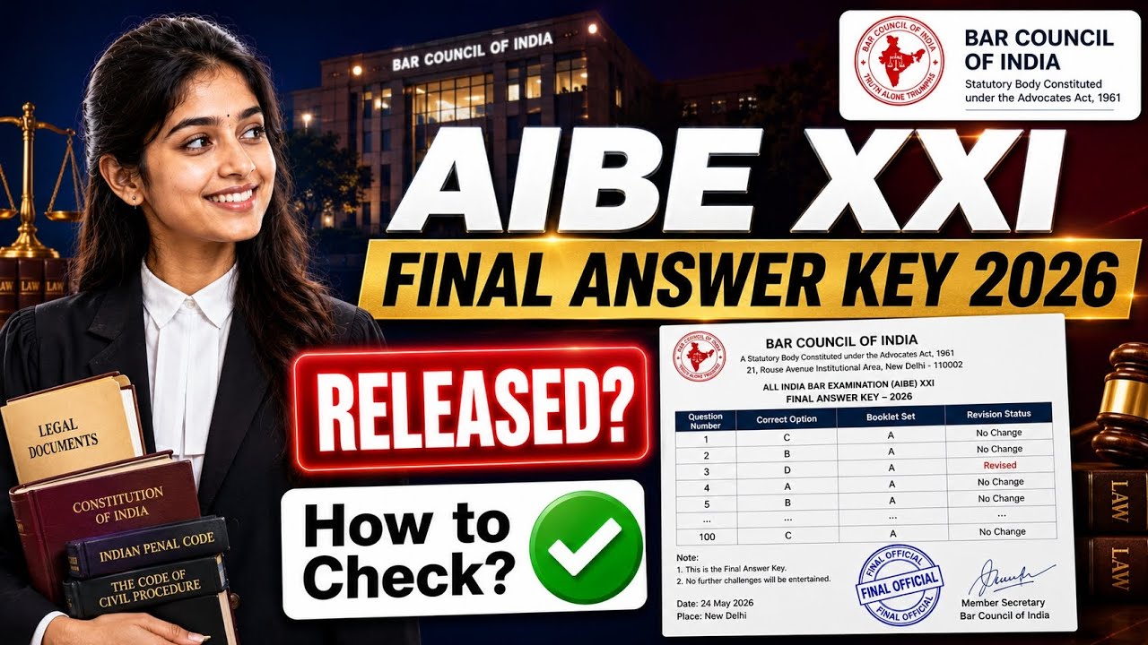 aibe 21 final answer key 2026 | all india bar examination 21 final answer key 2026