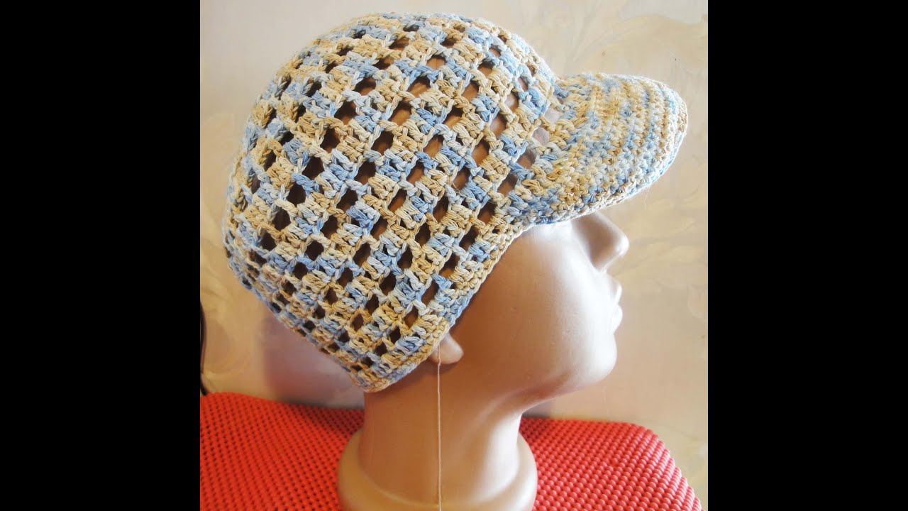 Шапочка Часть 1 Beanie with a visor for boy Crochet Part 1
