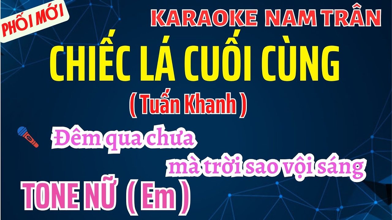 Karaoke Chiếc Lá Cuối Cùng Tone Nữ | Nam Trân