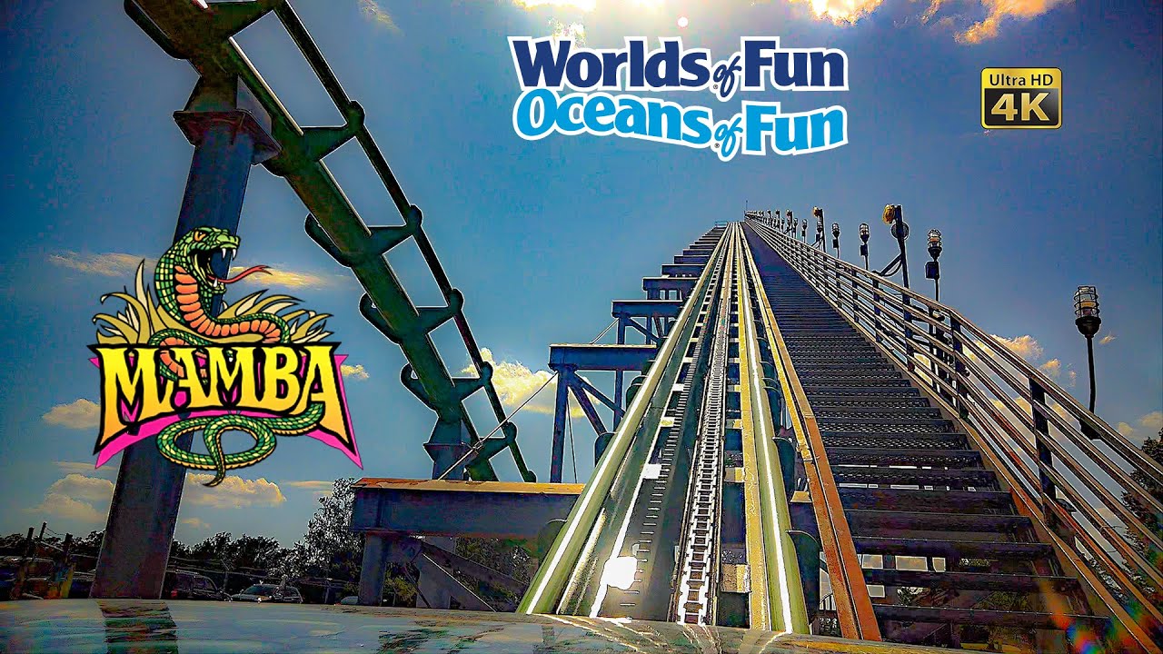 2025 Mamba Roller Coaster On Ride Front Seat 4K POV Worlds of Fun