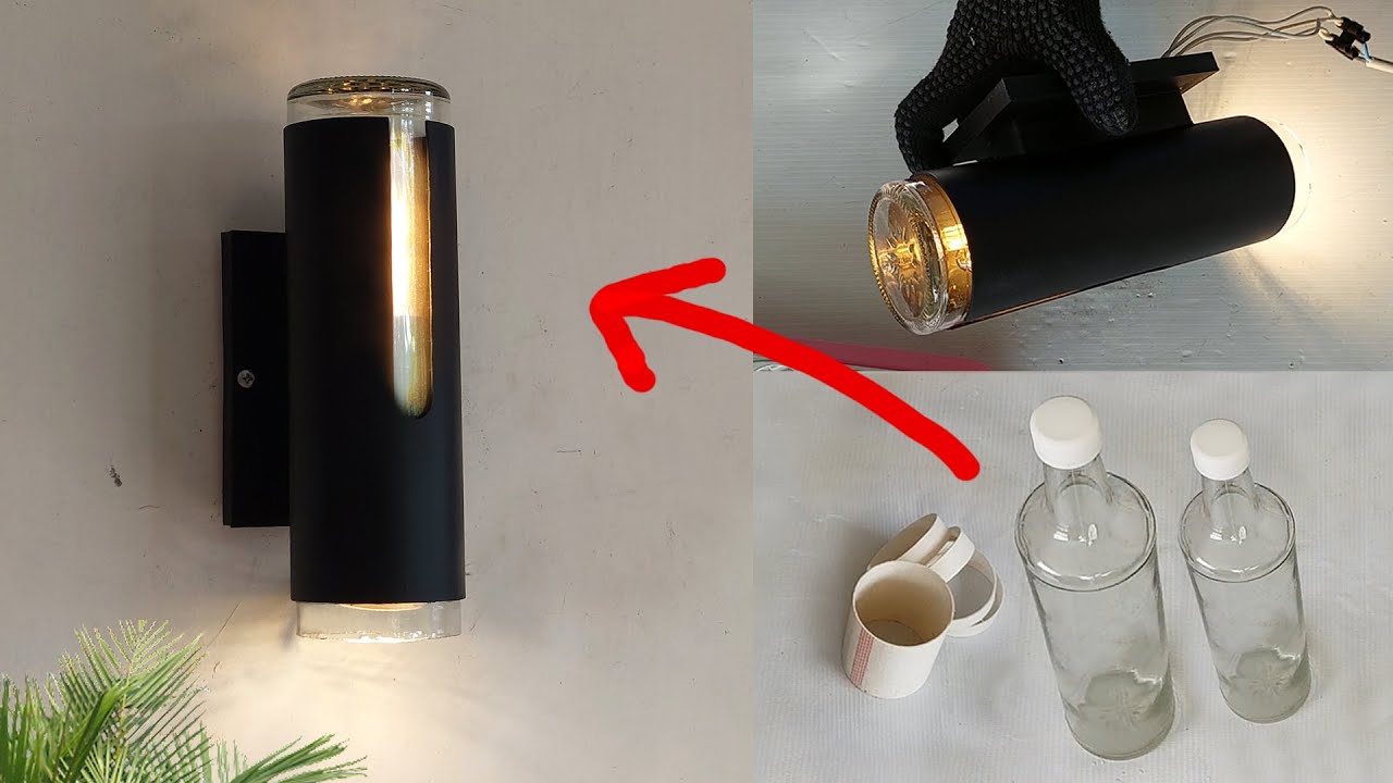 DIY Membuat Lampu Dinding Modern dari Botol Kaca dan Pipa PVC Bekas