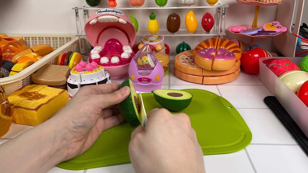 1.5 hours 99% Sleep Fast Tapping Satisfying Cutting asmr fruits🍏, dessert🍕, see food🐟