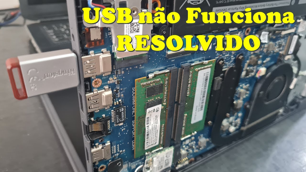 Notebook DELL não funciona porta USB. Solução aplicável em diversas marcas e modelos.