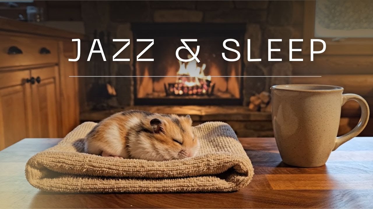 Quiet Winter Home – Soft Jazz and Warm Fireplace Light