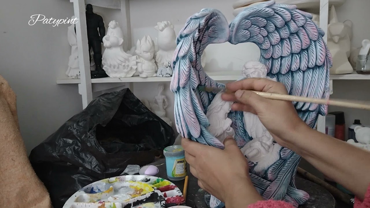 гипсовое рождение 🤩 крылья сухой кисти