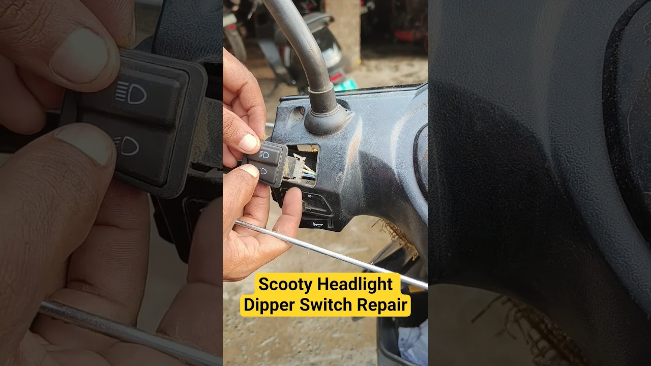 How to repair Scooty Dipper switch. Head light on off switch. Not working. wiring repair. #shorts.