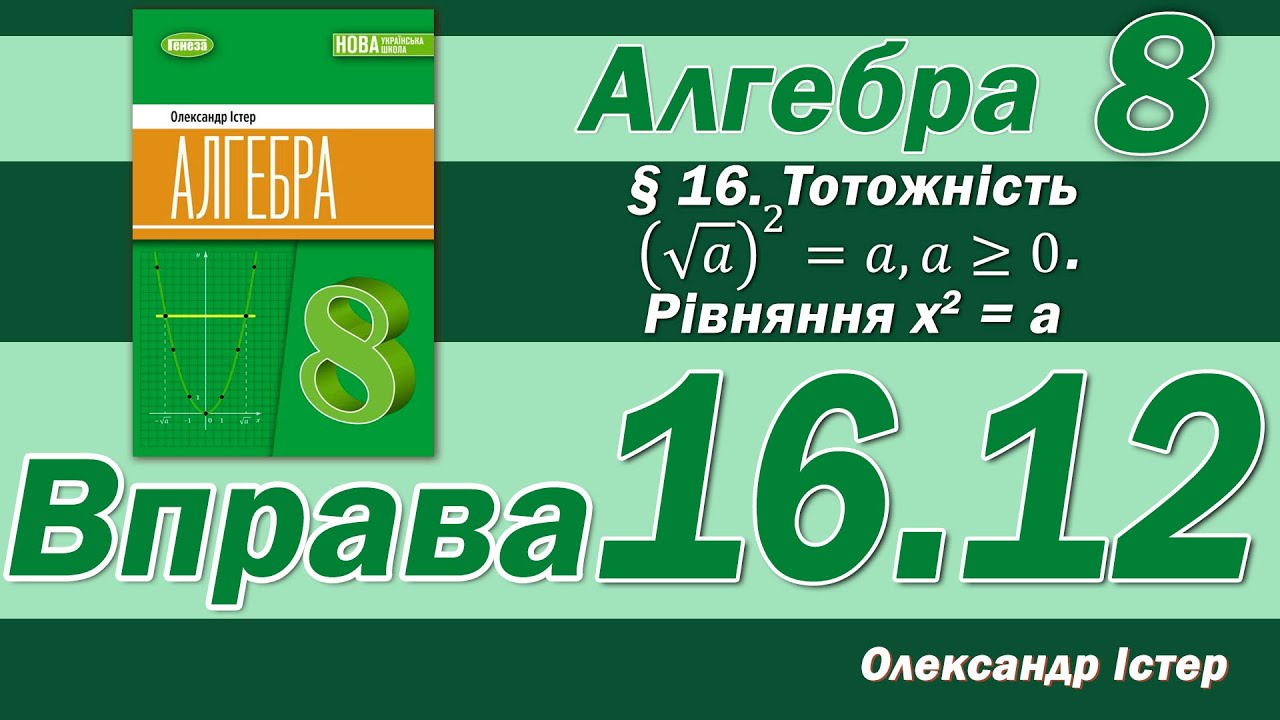Істер Вправа 16.12. Алгебра 8 клас
