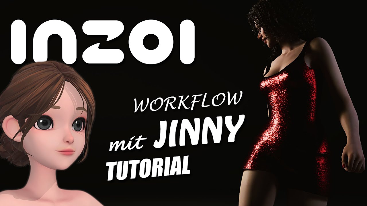 inZOI 🌺 Vom Jinny Tool bis ins Spiel ✨ Ein Glitzerkleid für inZOI
