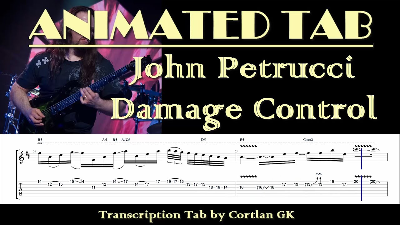 John Petrucci - Damage Control - ANIMATED TAB by Cortlan GK