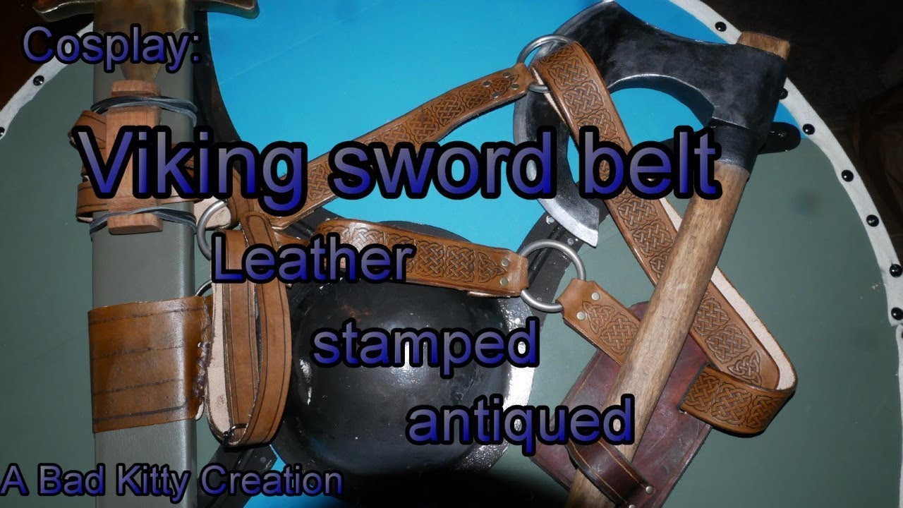 Making a leather viking sword belt and suspension system.