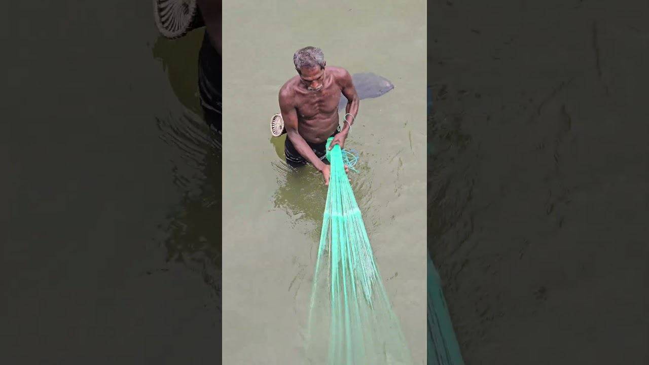 Old man secret fishing idea using castnet