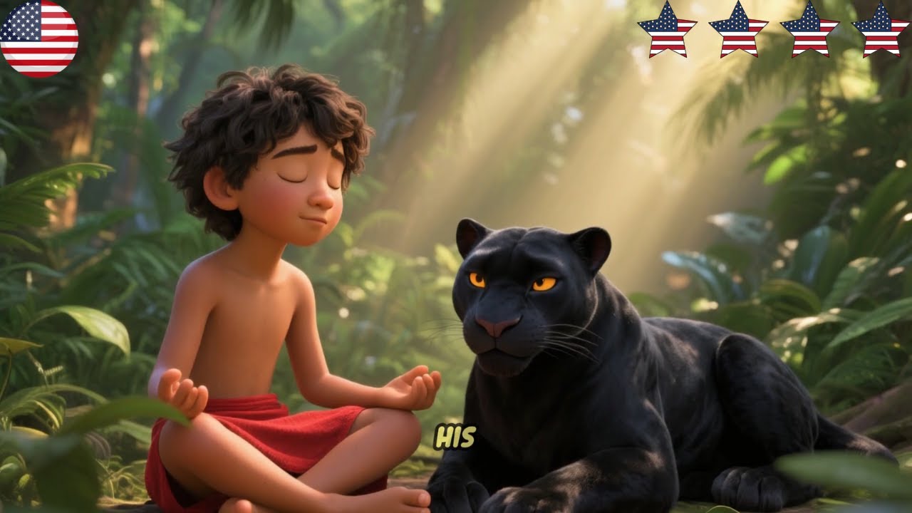 The Jungle Book Mowgli and The Black Panther 🌴3D 4K Bedtime Stories for Kids in English #cartoon