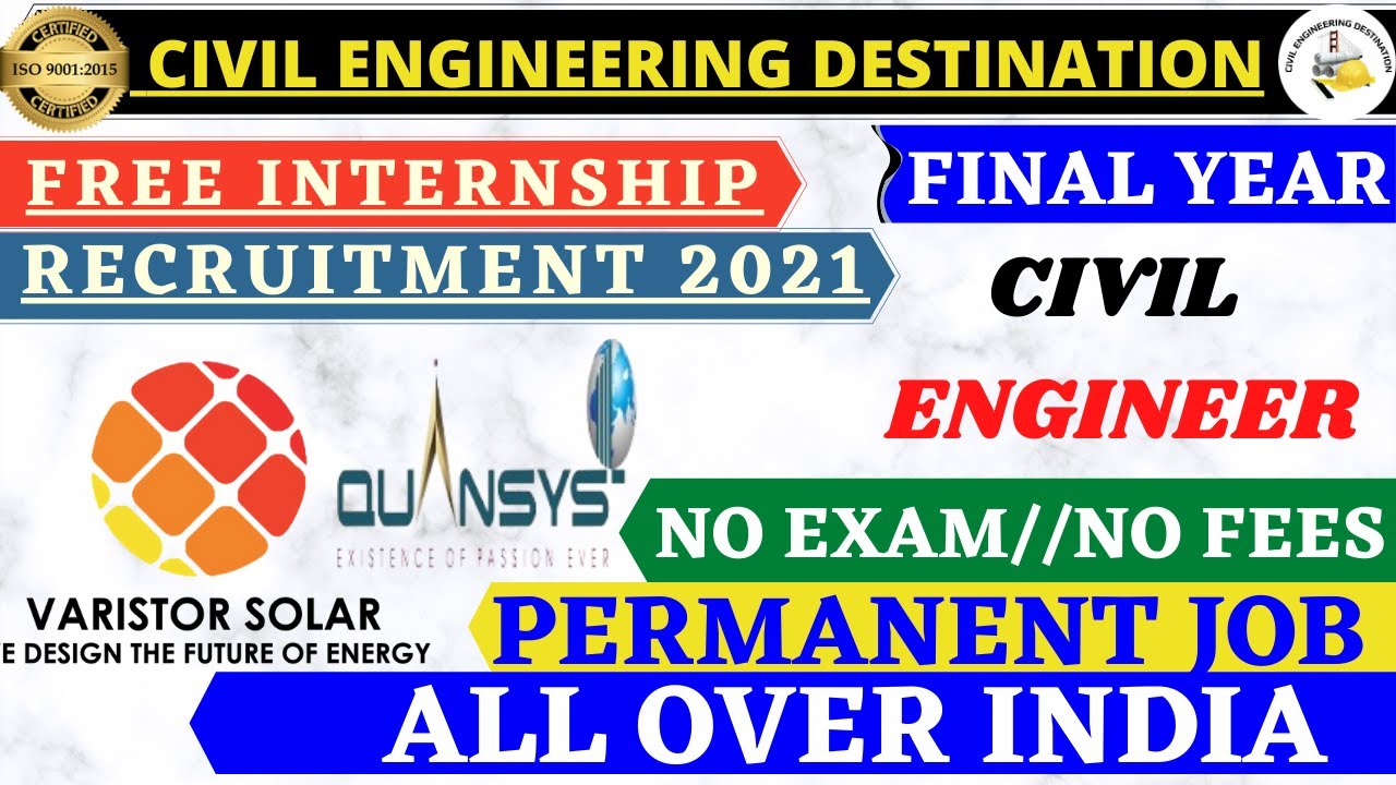 2 JOBS #FRESHERS #RECRUITMENT #INTERNSHIP CIVIL ENGINEER 2021