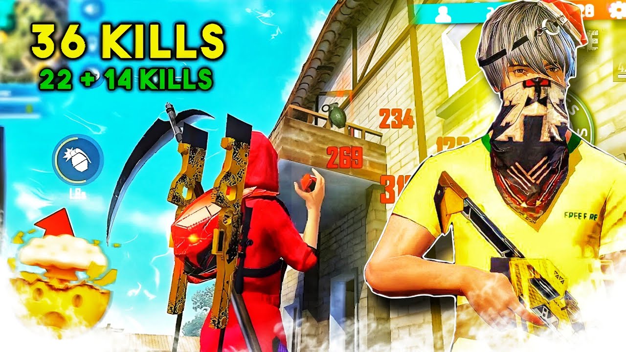 FREEFIRE 🔥36 Kills Solo Vs Squad Full Gameplay ⚡| Solo Vs Squad | Garena Free Fire 