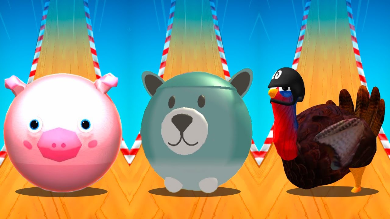 Going Balls vs Action Balls vs Jump Balls - Pig Ball vs Turkey Ball vs Bear Ball! New Race-470